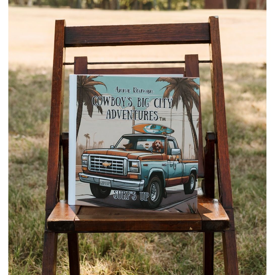 Dog surfing cartoon book for kids